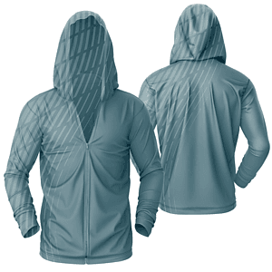 Unisex 170 GSM Sunproof SPF 50+ Fishing Sublimation Pullover Hoodie w/ Full Zipper