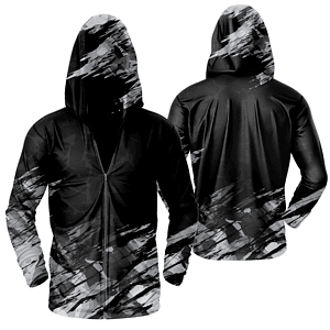 Unisex 170 GSM Sunproof SPF 50+ Fishing Sublimation Pullover Hoodie w/ Full Zipper