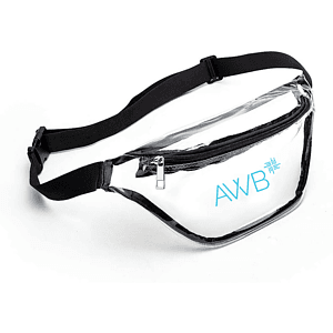 Clear Fanny Pack w/ Zipper Pockets Transparent PVC Bag