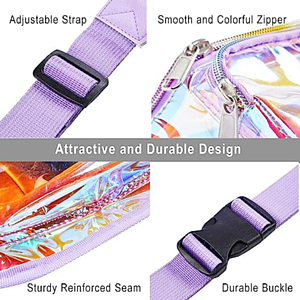 Clear PVC Iridescence Waist Bag Stadium Approved Fanny Pack