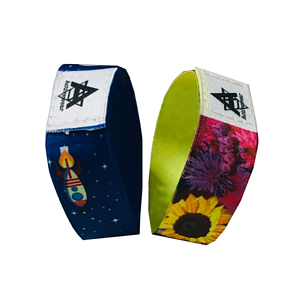 1" Sublimated Elastic Event Wristband w/ Customizable Woven Label