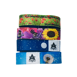 5/8" Sublimated Elastic Event Wristband w/ Customizable Woven Label