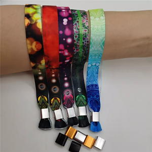 1/2" Sublimated Ribbon Fabric w/ Aluminum Lock Reusable Event Wristbands