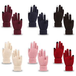Thick Adult Female Gloves w/ 2 Finger Touch