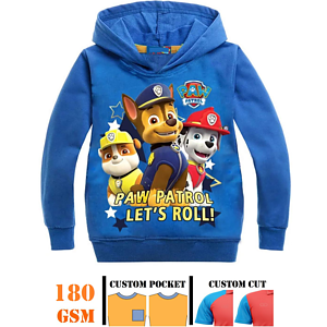 Youth 180GSM Poly-Cotton long sleeve hooded T-shirt, breathable
