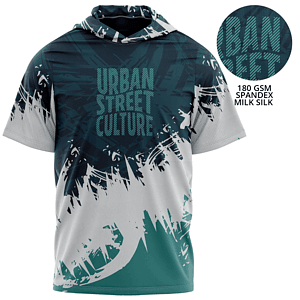 Unisex 180 GSM Spandex Milk Silk Sublimation Hooded T-shirt