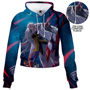 Women's 250 GSM Comfort Fleece Sublimation Midriff Hoodie