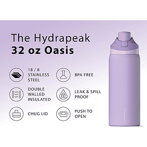 32 oz Hydrapeak® Stainless Steel Insulated Oasis Water Bottle