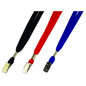 3/8 inch Flat BLank Lanyards with Bull Dog Clip