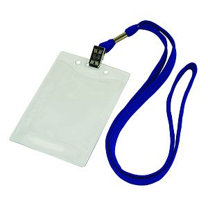 3/8 inch Flat BLank Lanyards with Badge Holder