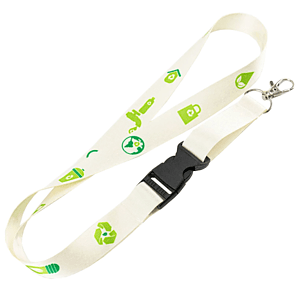 Custom Biodegradable Bamboo Eco-friendly Lanyard w/ Buckle Release