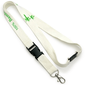 Custom Biodegradable Bamboo Eco-friendly Lanyard w/ Buckle Release