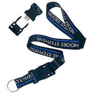 Dye-Sublimated Detachable 3/4" Lanyard with USB Flash Drive and Buckle Release
