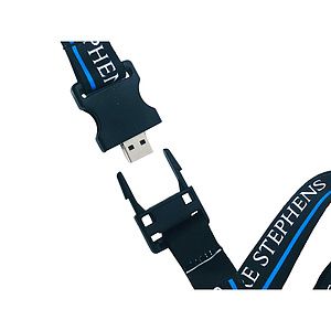 Dye-Sublimated Detachable 3/4" Lanyard with USB Flash Drive and Buckle Release