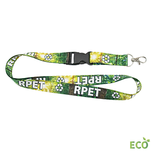 rPET Dye-Sublimated Eco-friendly Lanyard w/ Buckle Release