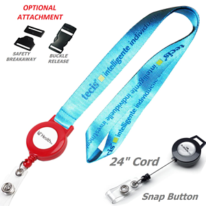 Nylon Lanyards w/ Retractable Reel Combo