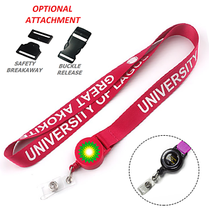 5/8" & 3/4" Eco-friendly Recyclable Polyester Lanyard with Badge Reel