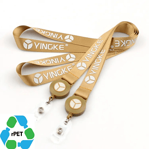 5/8" & 3/4" Eco-friendly Recyclable Polyester Lanyard with Badge Reel