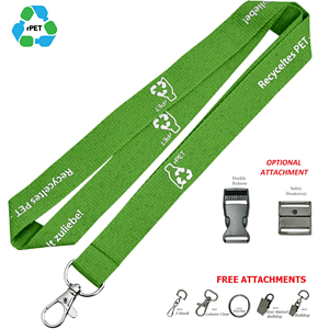 Recycled PET Lanyards Custom Imprint ID Badge Holder