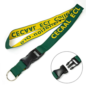 Recycled PET Eco-friendly Woven Lanyard w/ Buckle Release