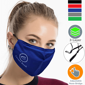 Performance 3 Layers Face Mask w/ Nose Bridge, adjuster loop