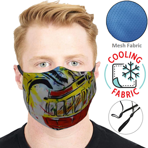 2-Layer Cooling Face Mask w/ Full Color Masks