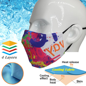 Kids Icy-Kool Summer Relief Cooling Face Masks 4 Layer Mask