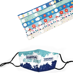 3 Layer Safety Face Mask Lanyard Combo w/ Full Color Imprint