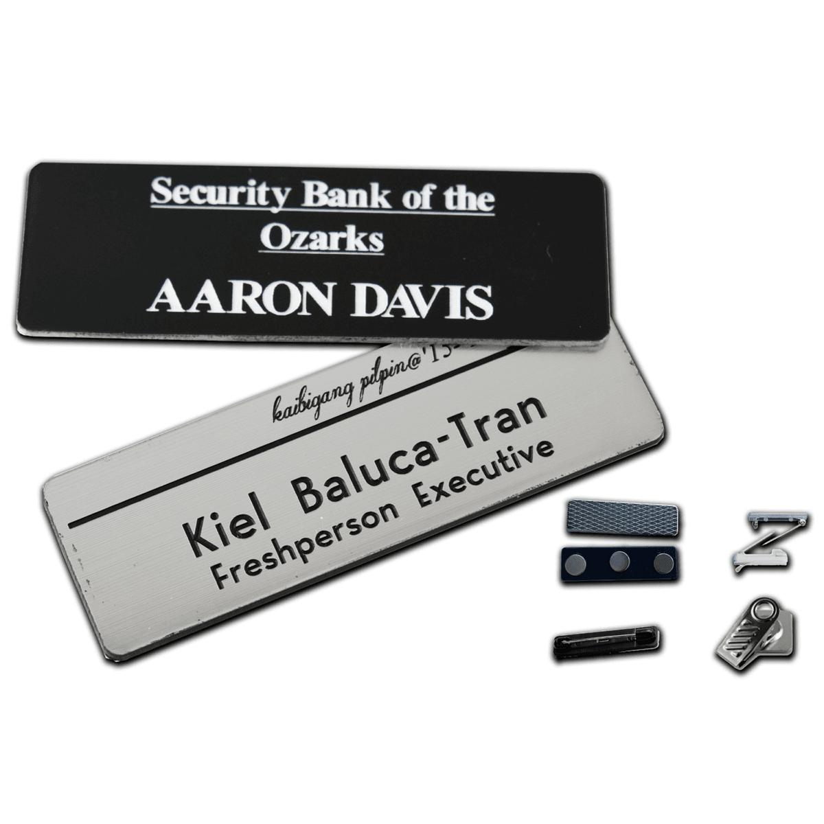 1.25 inch x 3 inch Plastic Engraved Name Badge