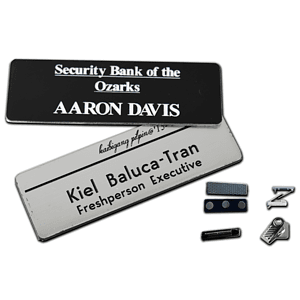 1.25 inch x 3 inch Plastic Engraved Name Badge