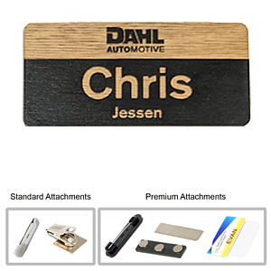 2 inch x 3 inch Engraved Wood Name Badge