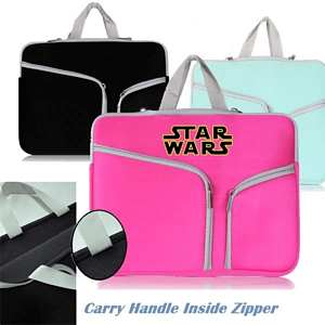 Neoprene Laptop Sleeve w/ 3 Zipper Compartments & Handle