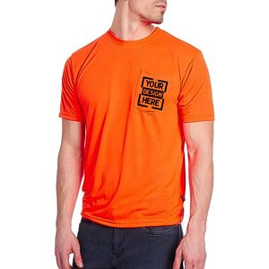 Non-ANSI Hi Viz Poly-Cotton Knitted Safety T-Shirt W/ Pocket