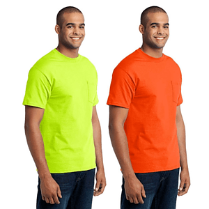 High Vis Short Sleeve Safety Tee Shirt w/ Pocket