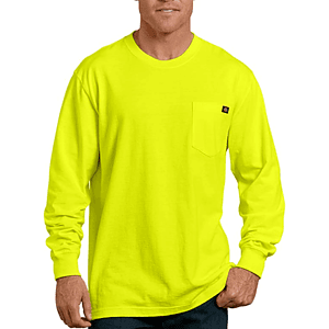 Non-ANSI Safety Long Sleeve Tee Shirt w/ Pocket