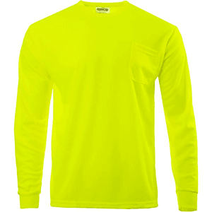 Non-ANSI Safety Long Sleeve Tee Shirt w/ Pocket