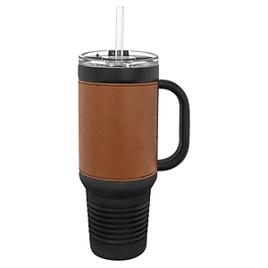 40 oz Polar Camel® Laserable Leatherette Travel Mug with Handle
