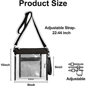 Clear Purse Handbag PVC Crossbody Bag with Inner Mesh Zip Pocket