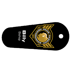2.5"W x 1"H Reversed Teardrop Key Tag