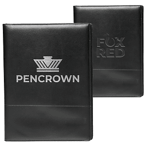 Executive Black Stitched Leather Portfolios
