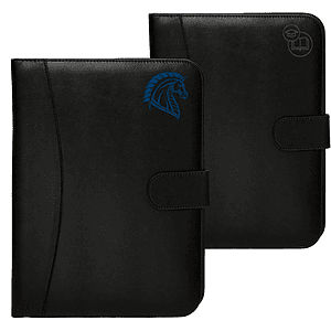 Black Leather Portfolio w/ Magnet Closure & Pen Loop