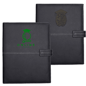 White Stitched PU Leather Portfolios