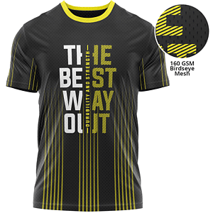 Unisex 160 GSM Birdseye Mesh Performance Sublimation Short Sleeve T-shirt