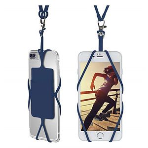 SILICONE PHONE WALLET WITH LANYARD ADHESIVE CARD HOLDER