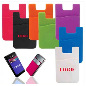 SILICONE PHONE WALLET WITH SOFT ADHESIVE CARD HOLDER SLEEVE