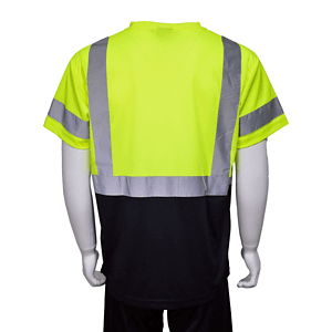 rPET Class 3 Color Block Reflective Safety T-Shirt W/ Pocket