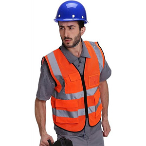 Class 2 Recycled Reflective Safety Vest with 5 Pockets