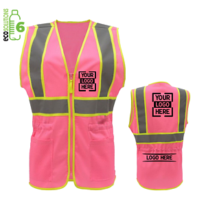rPET Class 2 Lady Mesh Reflective Tape Safety Vest with 2 Pockets