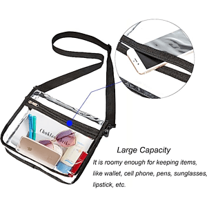 Stadium Approved Purse Tote Bag Clear PVC Transparent Crossbody Bag