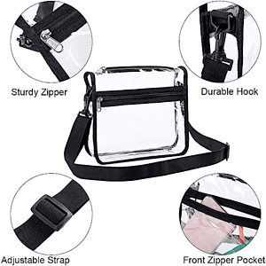 Stadium Approved Purse Tote Bag Clear PVC Transparent Crossbody Bag